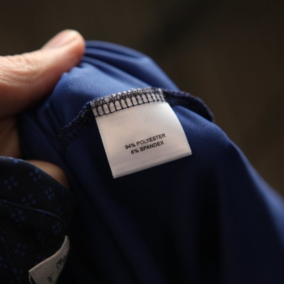 Peter Millar Summer Comfort Men's blue starry pattern golf polo shirt XL EUC - Picture 5 of 5